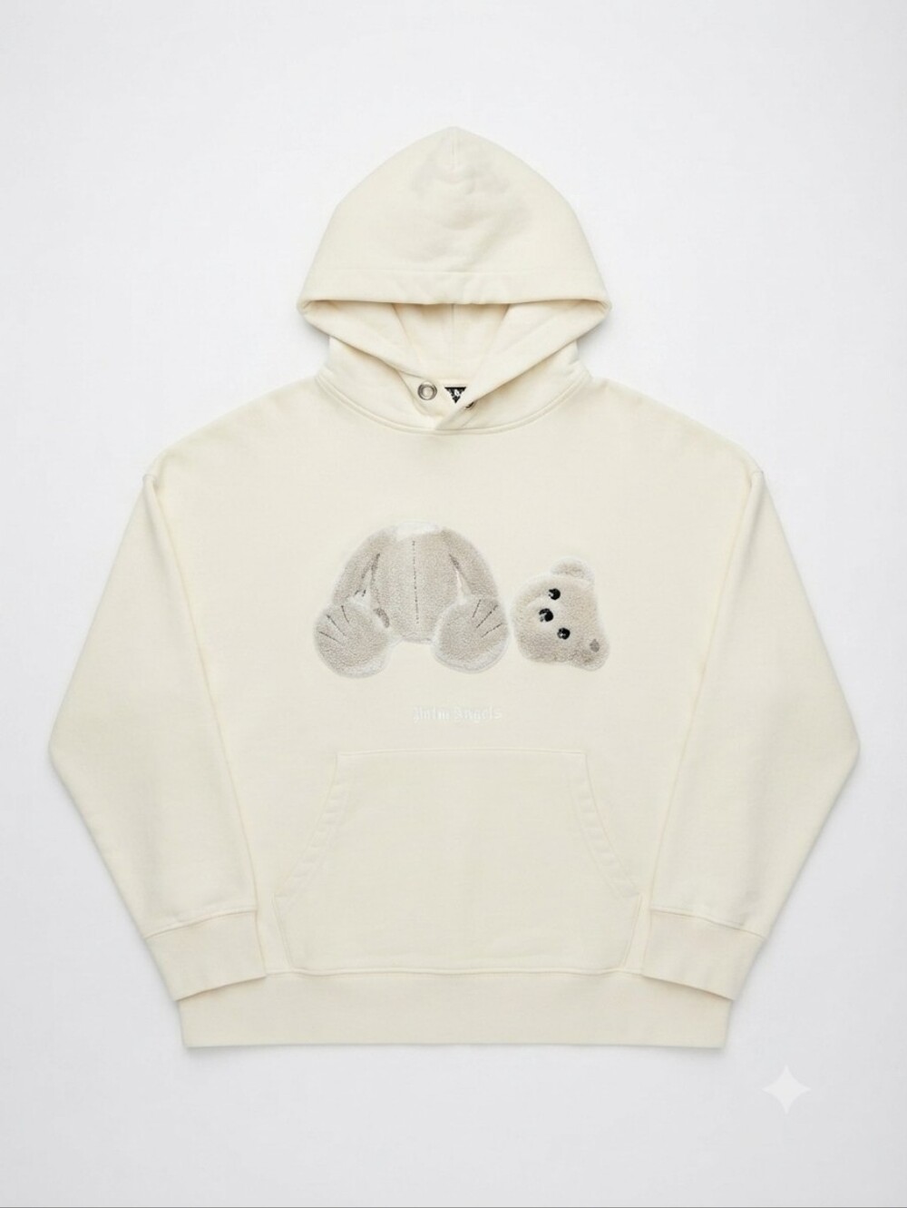 Palm Angels Ice Blue Bear Hoodie Size S NO DRAWSTRING